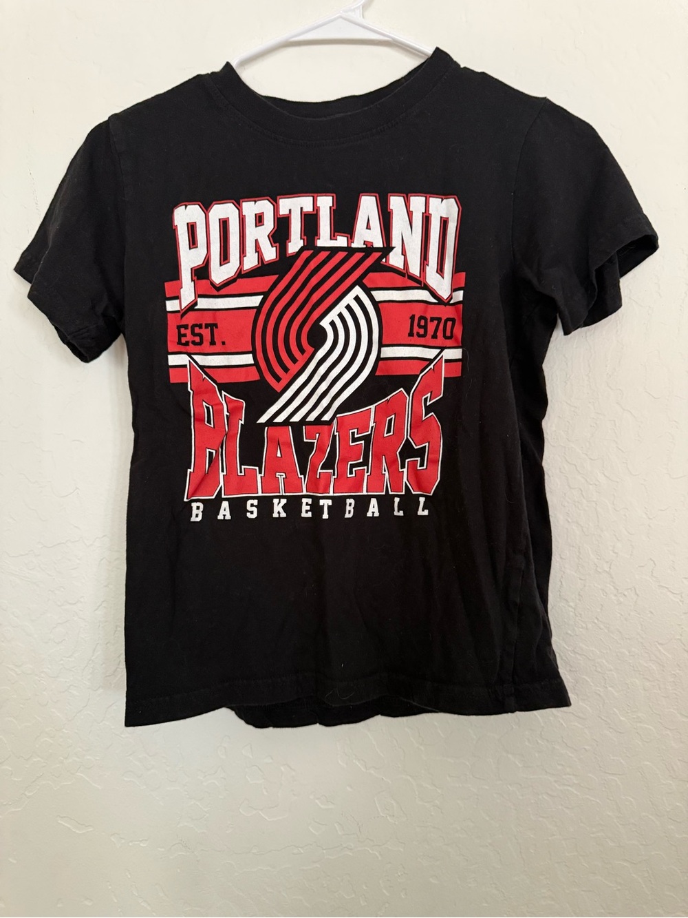 NBA Portland Blazers Black Red Graphic Kids Tee